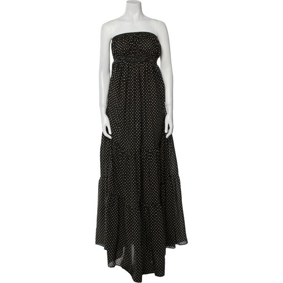Matteau Polka Dot Black Cotton Print Long Skirt Size 2 - Picture 1 of 5